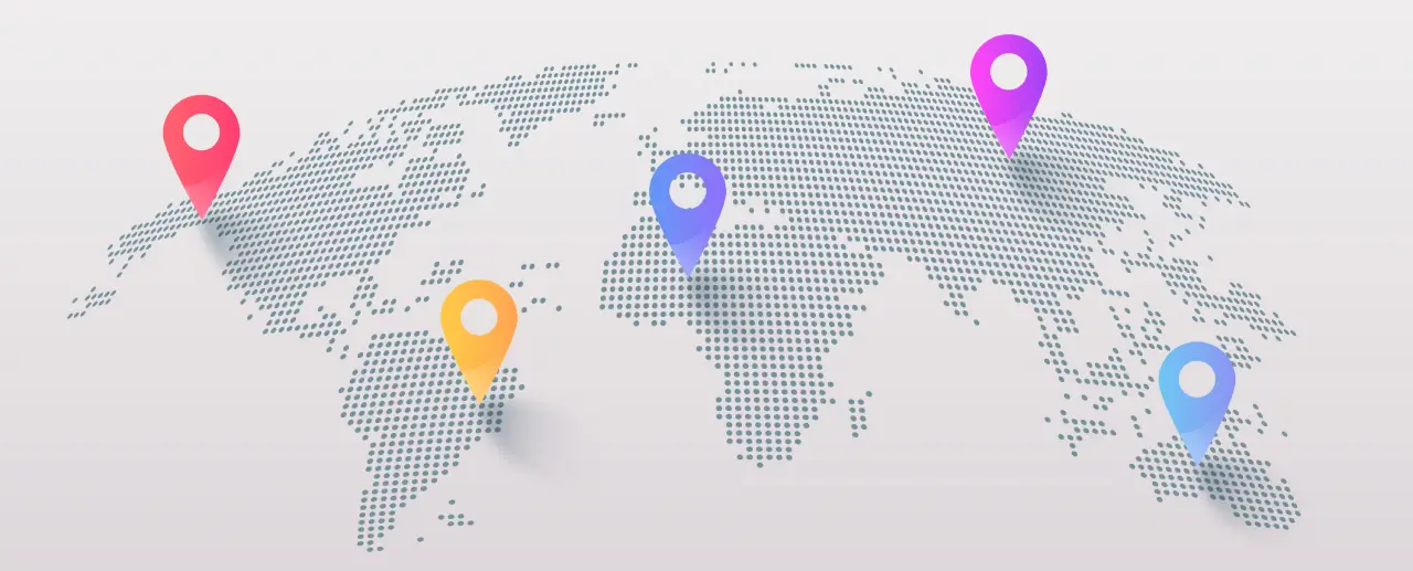 World Map showing global operations